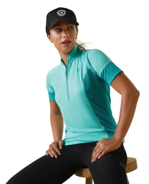 Ariat Women's Cambria Jersey 1/4 Zip Baselayer, Pool Blue