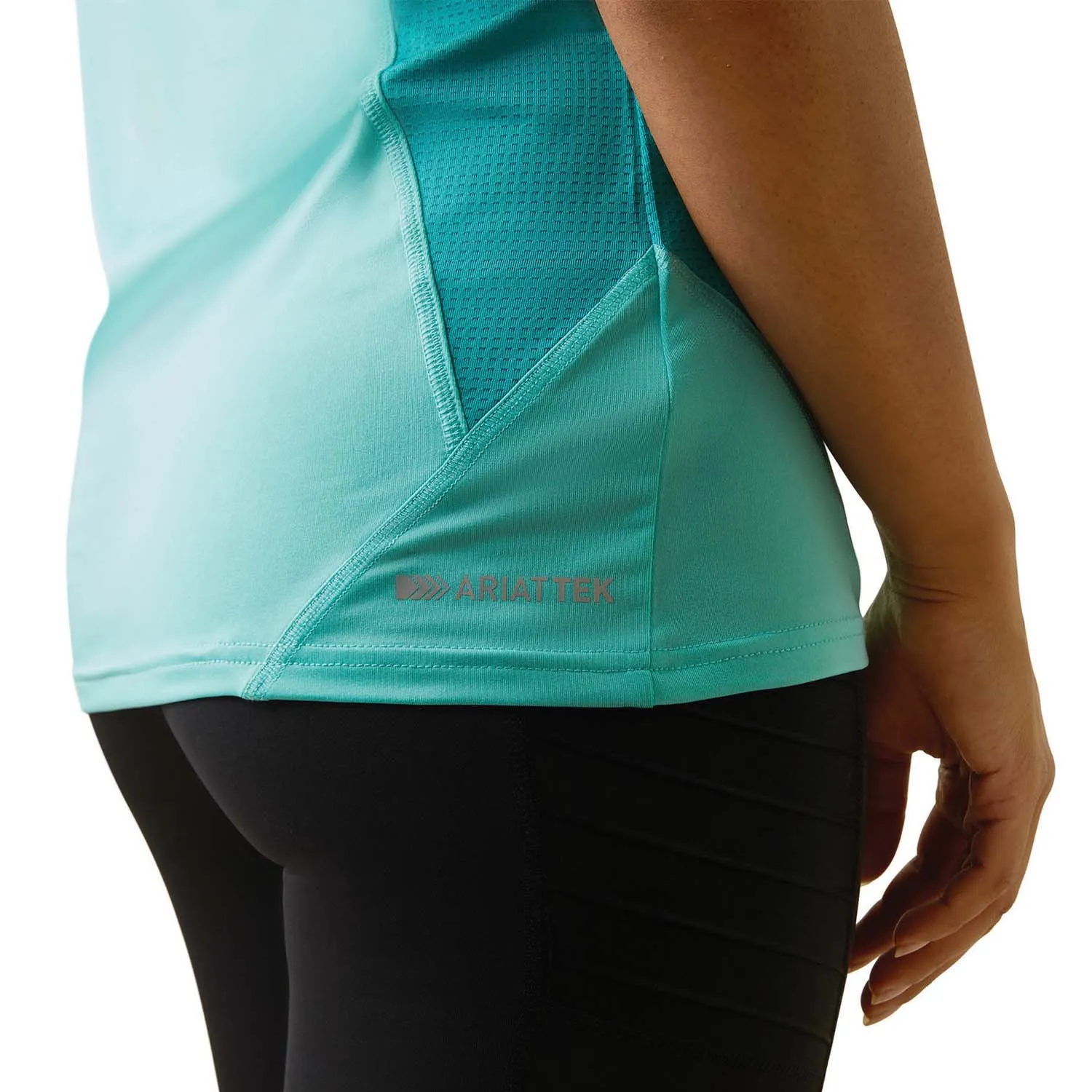 Ariat Women's Cambria Jersey 1/4 Zip Baselayer, Pool Blue