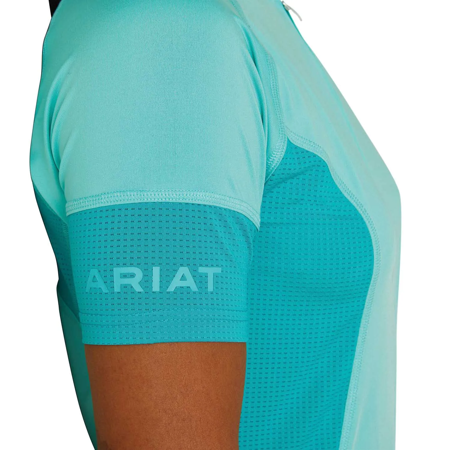 Ariat Women's Cambria Jersey 1/4 Zip Baselayer, Pool Blue