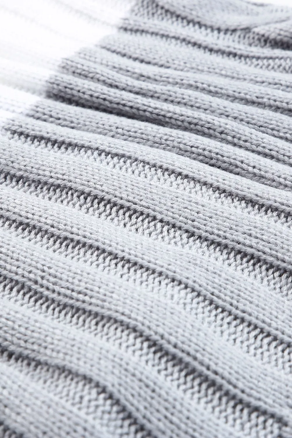 Block Color Cable Knit Cardigan