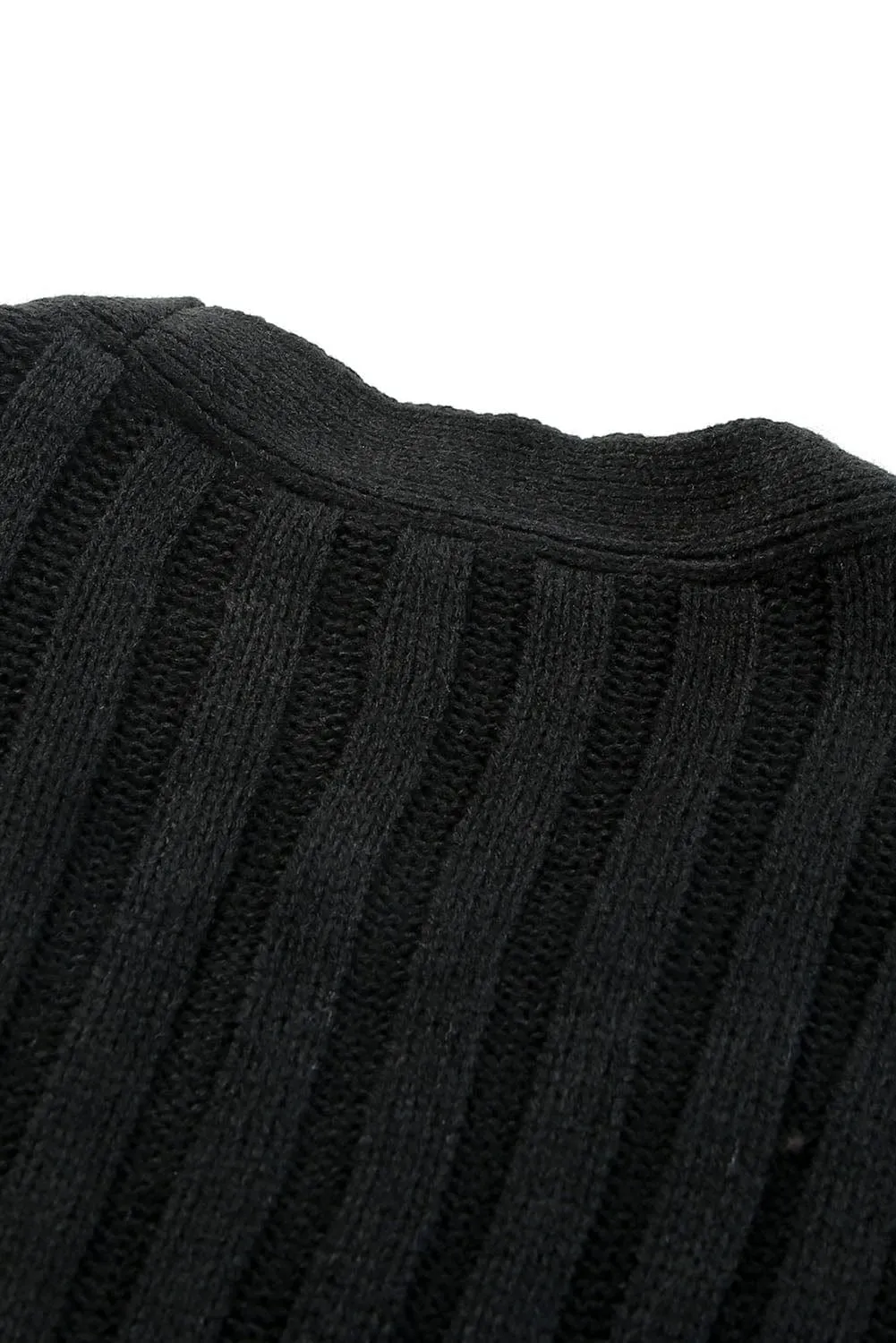 Block Color Cable Knit Cardigan