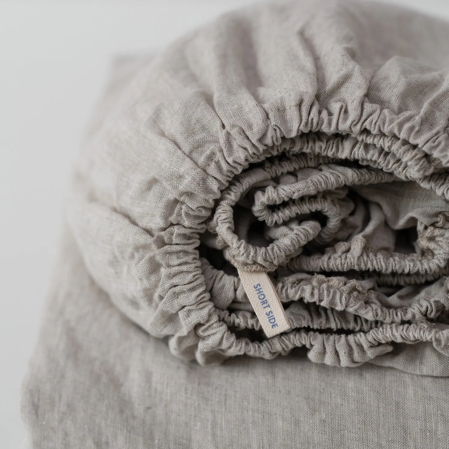 Blue Fog Linen Fitted Sheet