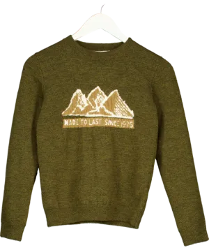Bonpoint Green Thibault Intarsia Knit Sweater 12 Years