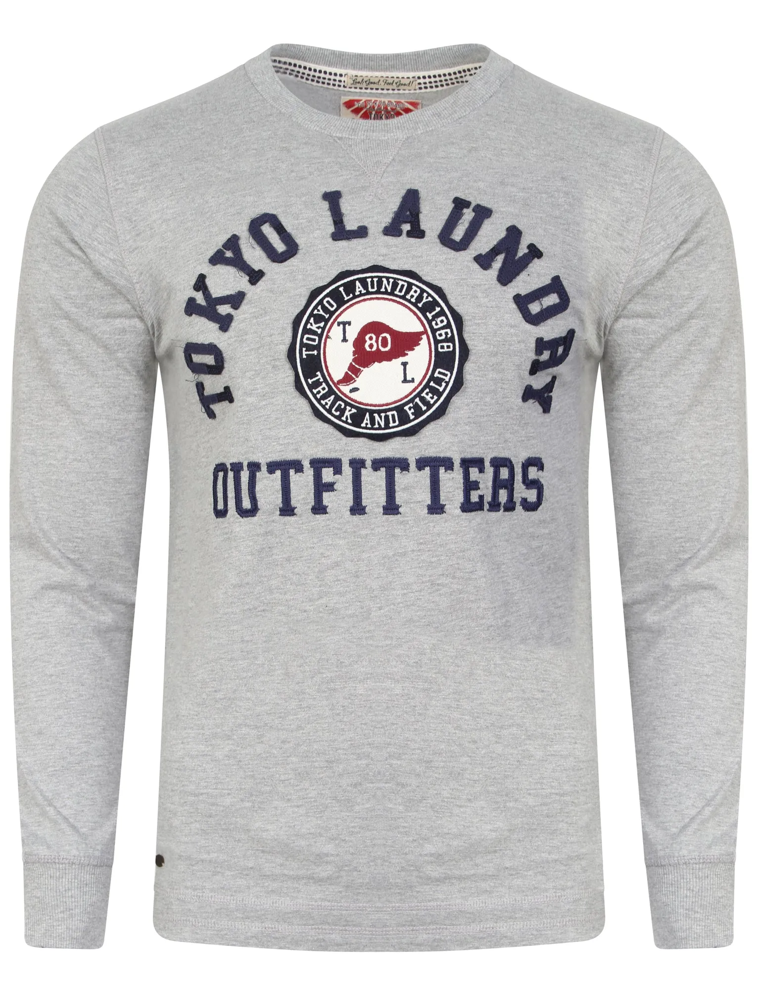 Brisk Applique Long Sleeve Top in Light Grey Marl - Tokyo Laundry