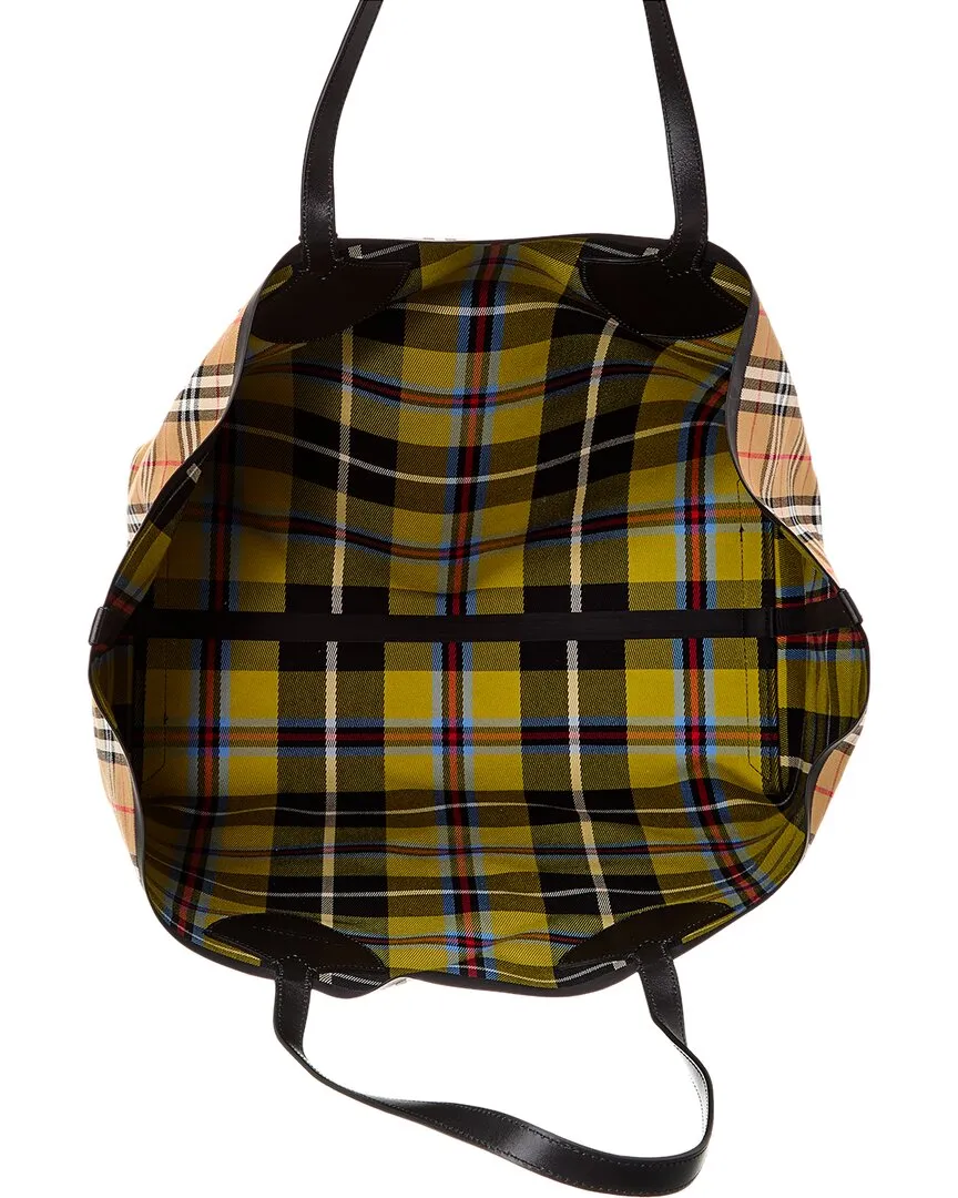 Burberry Giant Reversible Vintage Check & Leather Tote ( )