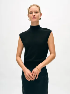 CASHMERE SLEEVELESS MOCKNECK 21067