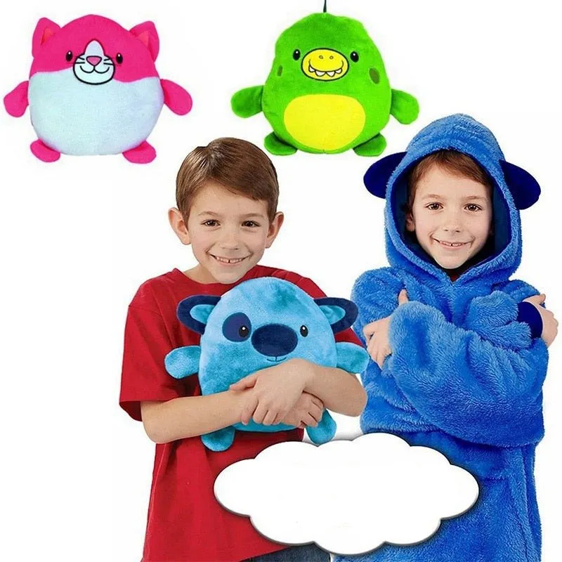 Convertible Plush Pet Hoodies - Ultra Warm and Cozy Animal Hoodie for Kids