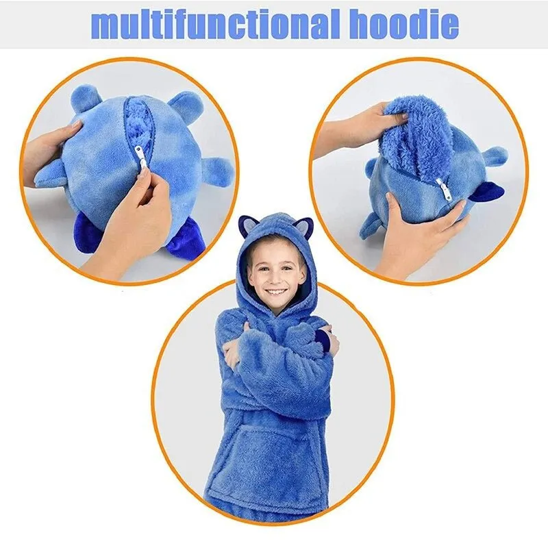 Convertible Plush Pet Hoodies - Ultra Warm and Cozy Animal Hoodie for Kids