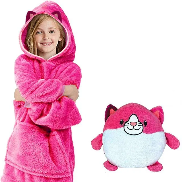 Convertible Plush Pet Hoodies - Ultra Warm and Cozy Animal Hoodie for Kids