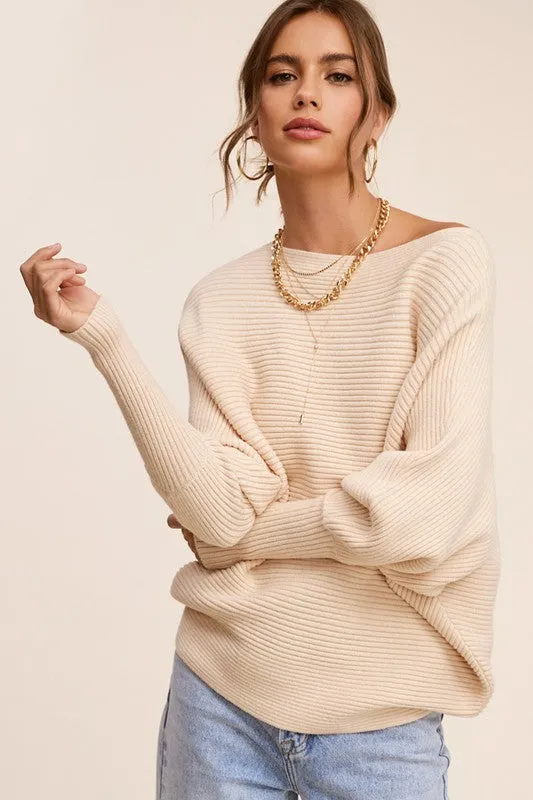 Cozy Bliss Boat Neck Knit Sweater