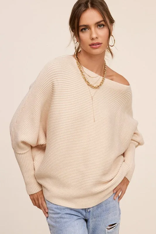 Cozy Bliss Boat Neck Knit Sweater