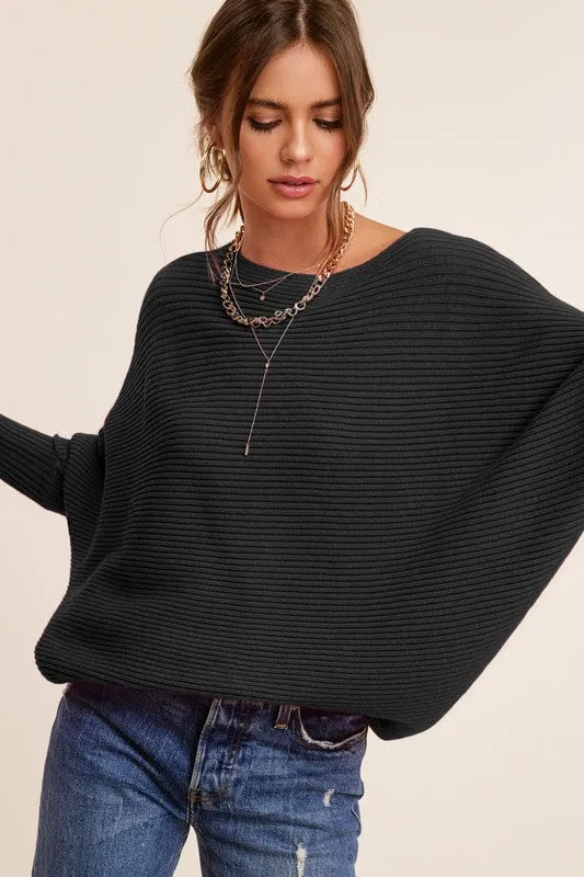Cozy Bliss Boat Neck Knit Sweater