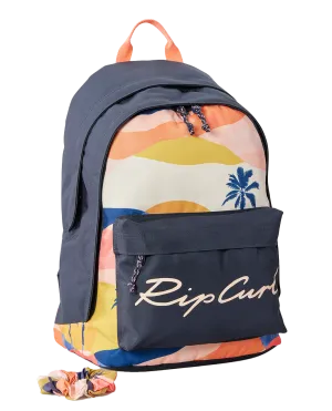 Double Dome Backpack in Navy & Peach