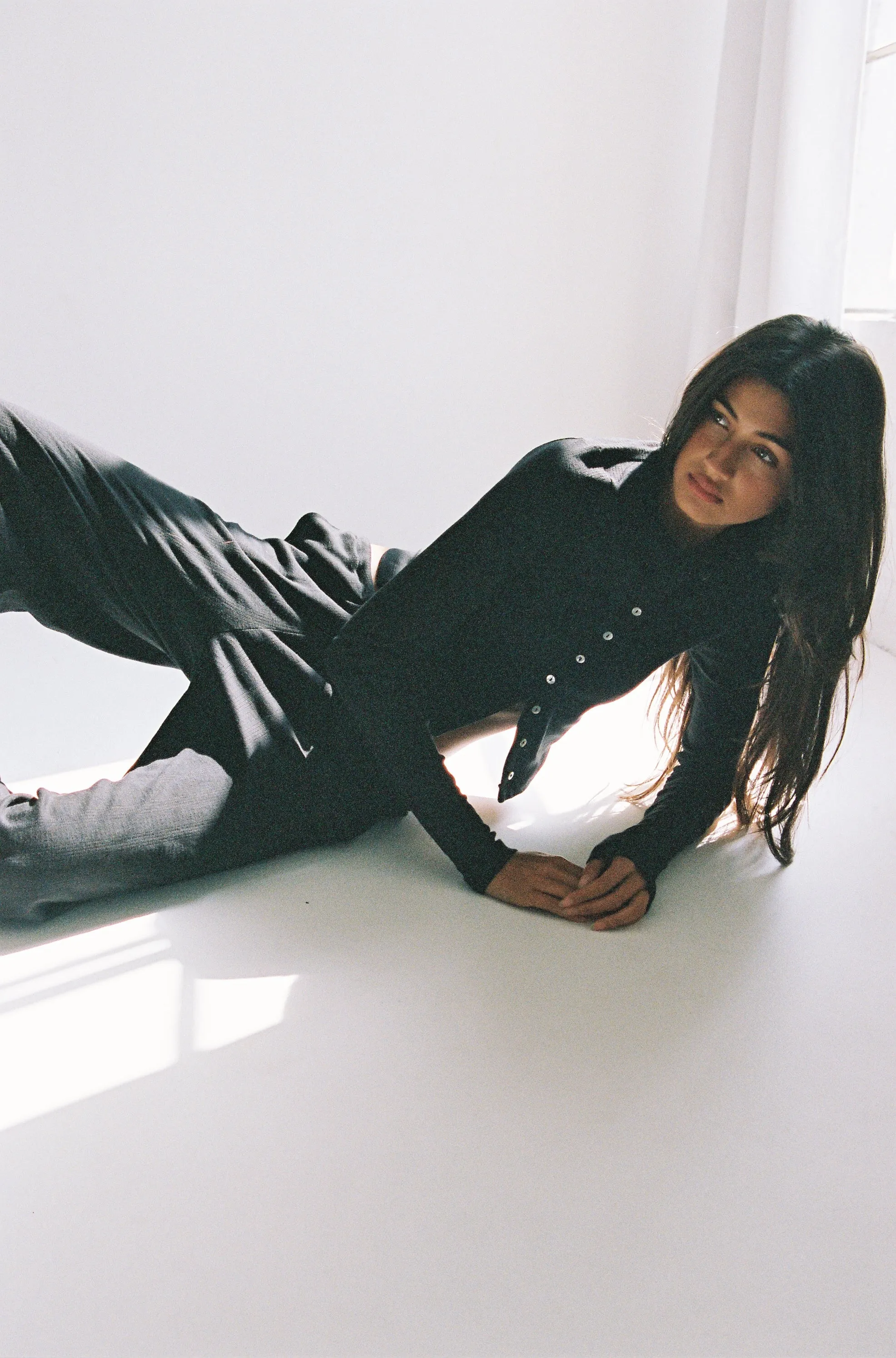 DRAWSTRING POINTELLE PANT IN ONYX