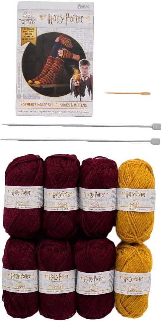 Eaglemoss Harry Potter Knit Craft Set Mittens & Slouch Socks Gryffindor