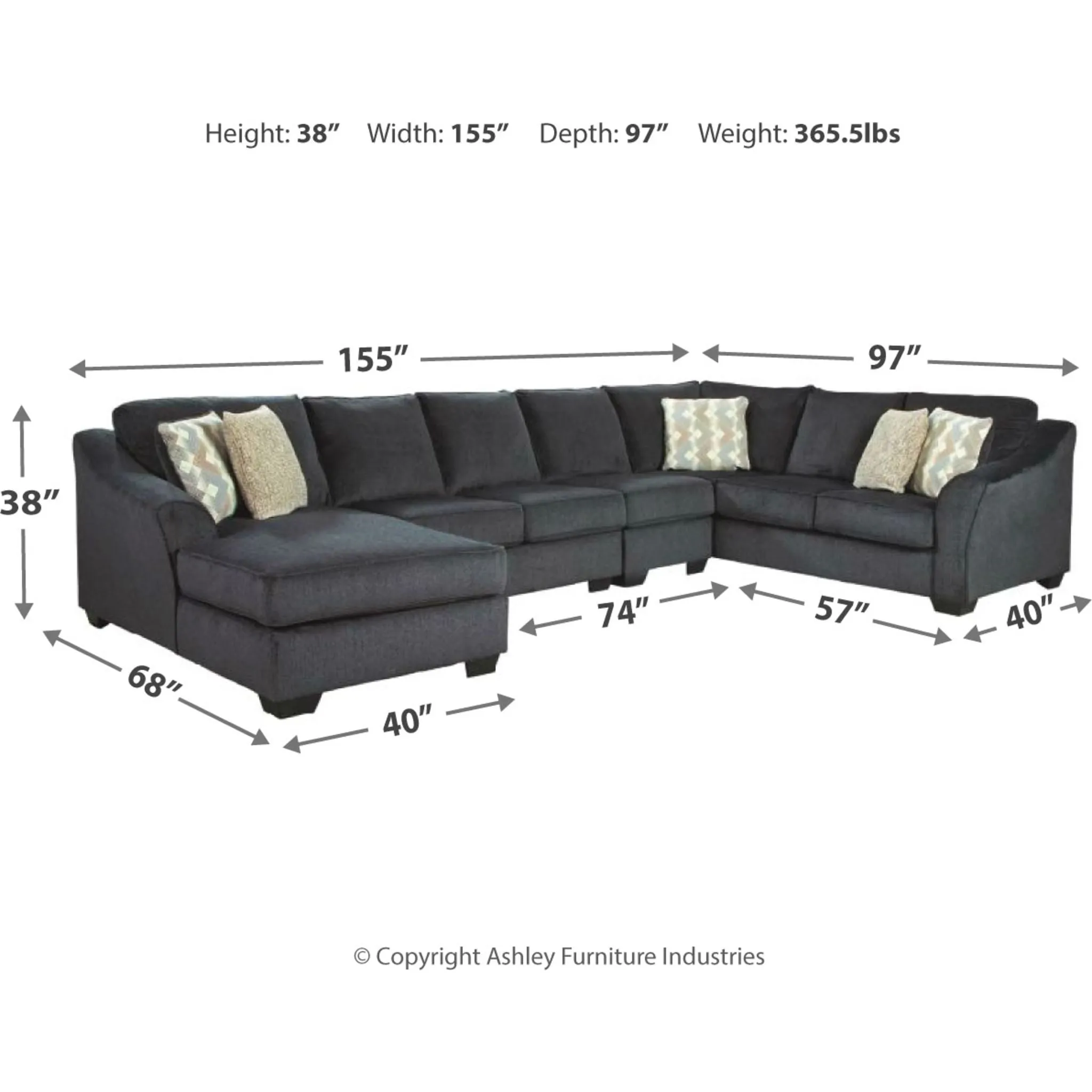 Eltmann 4 Piece Sectional with Chaise