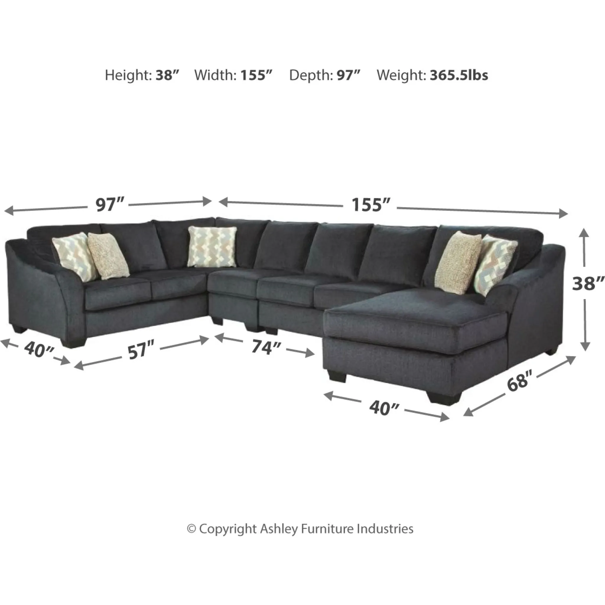 Eltmann 4 Piece Sectional with Chaise