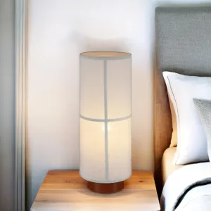 Evelyn Elegant, Metal Table Lamp - White, Linen Lamp, 510mm High, PL0269