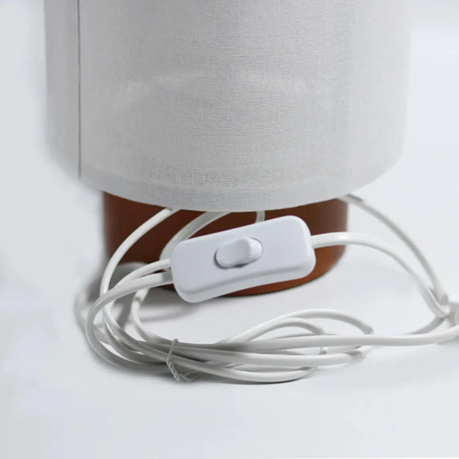 Evelyn Elegant, Metal Table Lamp - White, Linen Lamp, 510mm High, PL0269