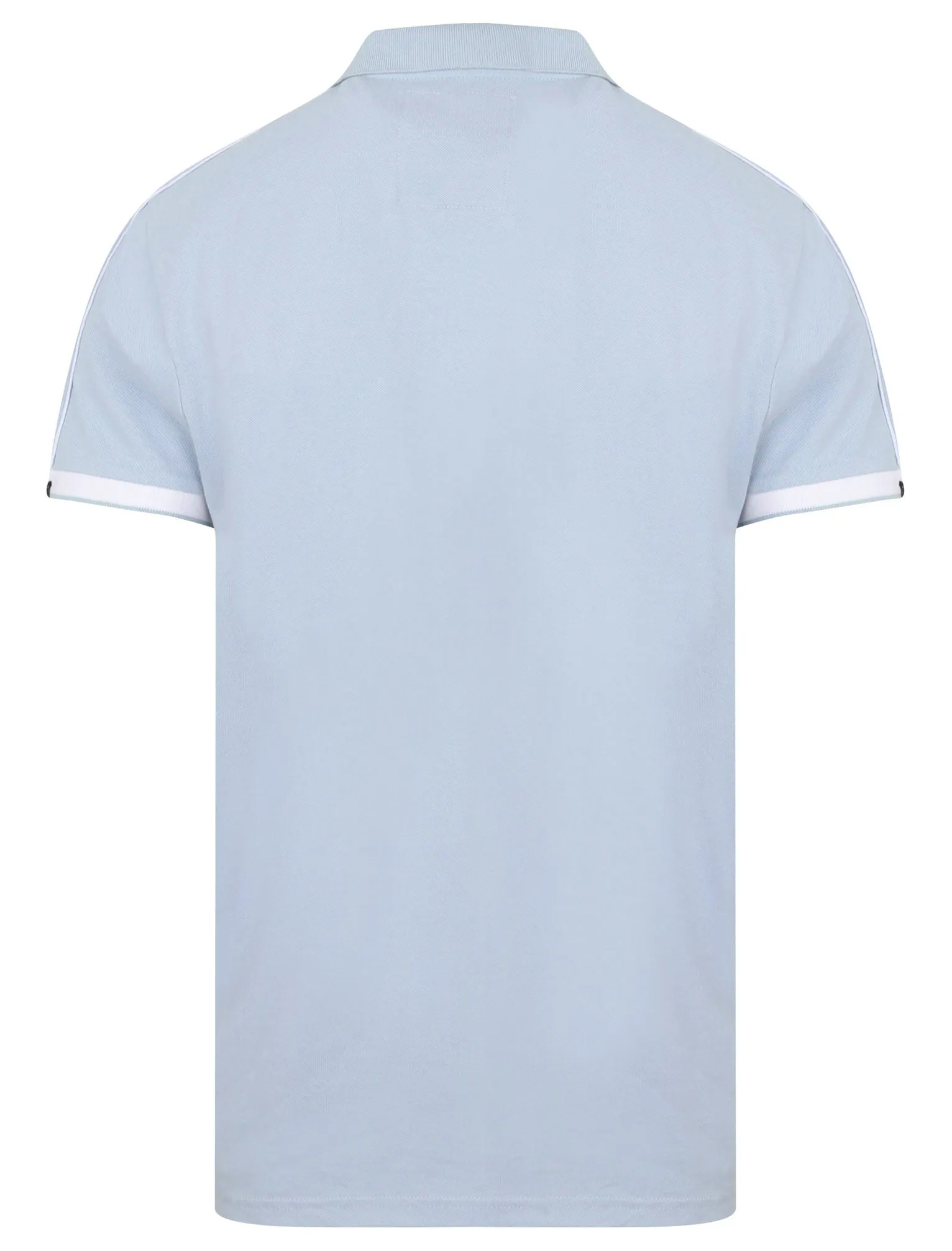 Finley Point Cotton Polo Shirt with Tape Detail In Kentucky Blue - Tokyo Laundry