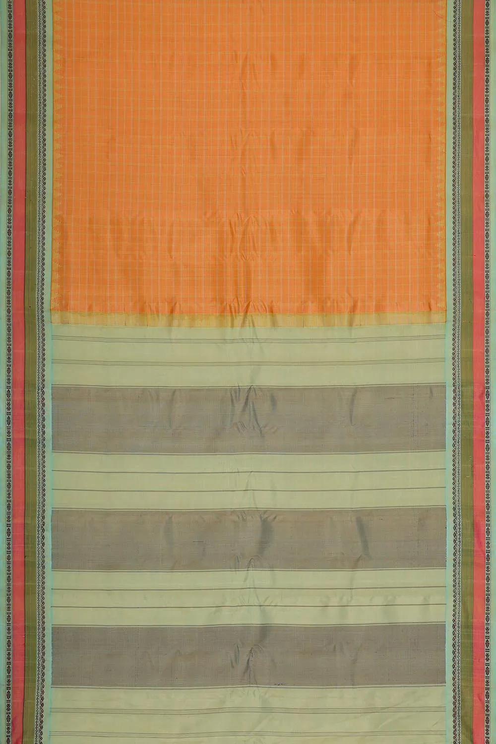 Gadwal Silk Dull Orange Saree