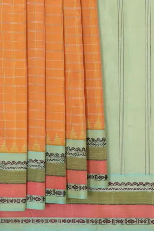 Gadwal Silk Dull Orange Saree