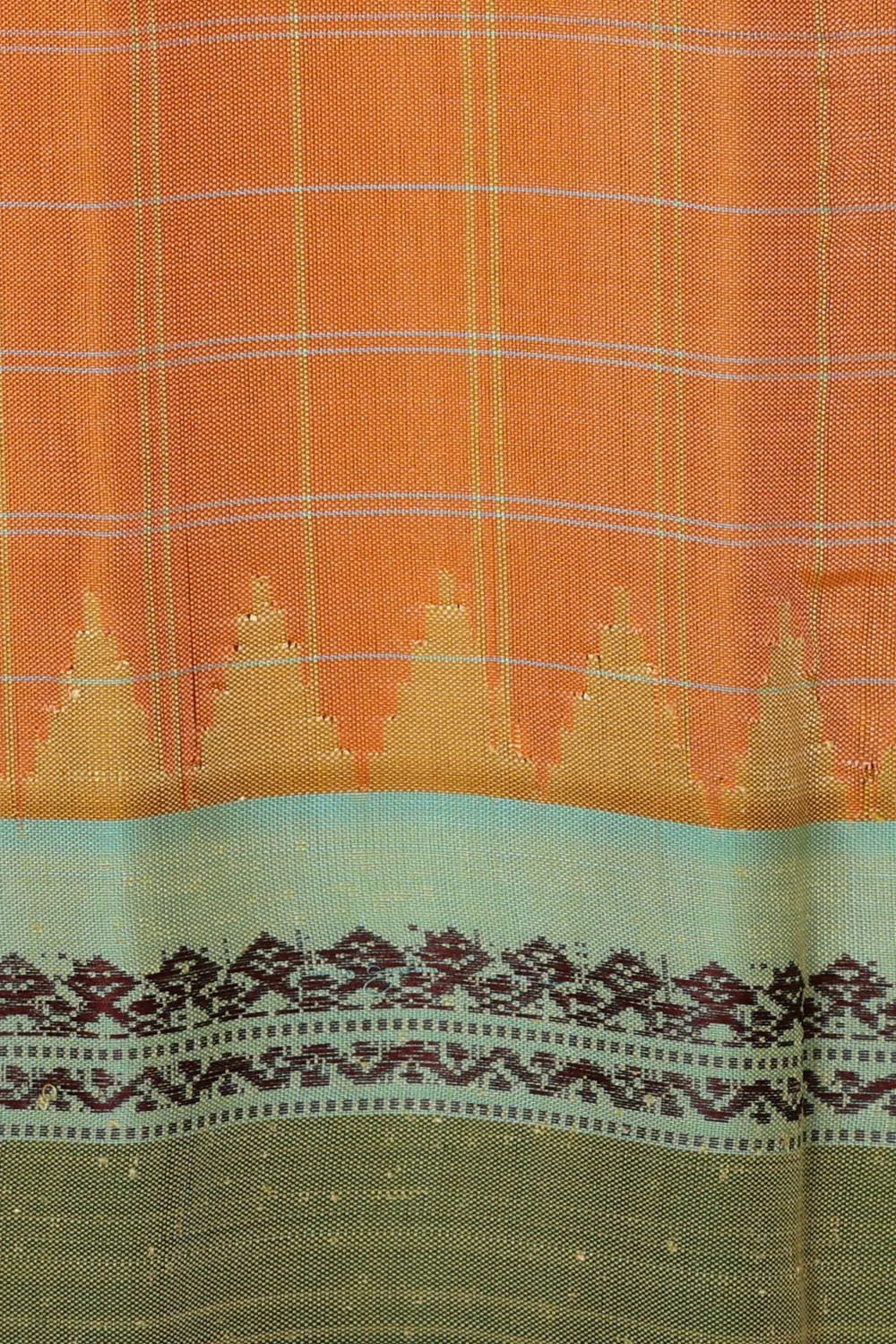Gadwal Silk Dull Orange Saree