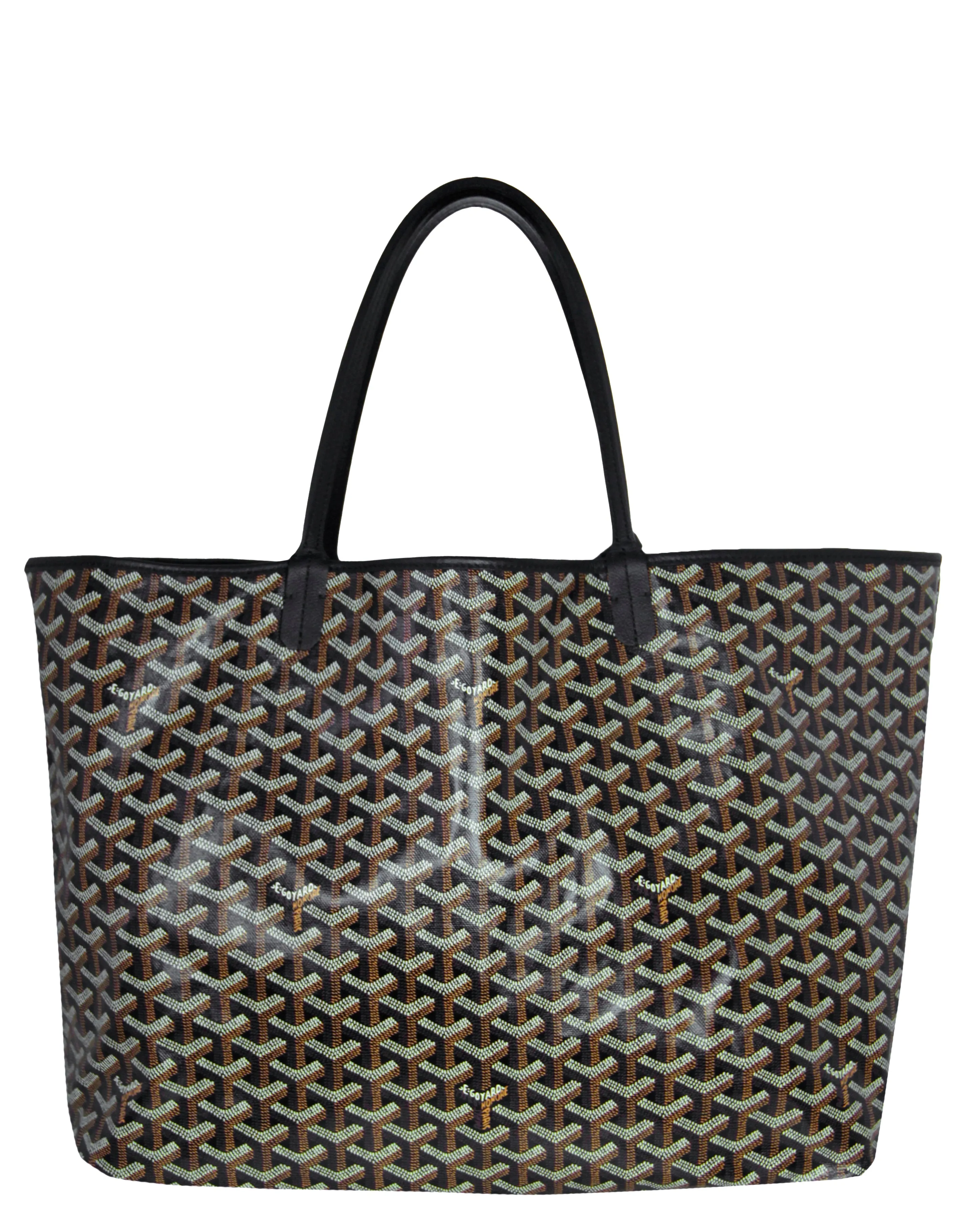 Goyard Black Canvas Goyardine Saint Louis GM Tote Bag w/ Insert