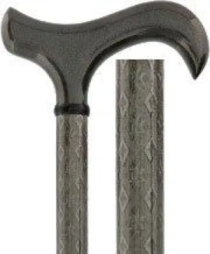 Gray 3D Diamond Pattern Adjustable Derby Carbon Fiber Walking Cane
