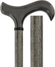 Gray 3D Diamond Pattern Adjustable Derby Carbon Fiber Walking Cane