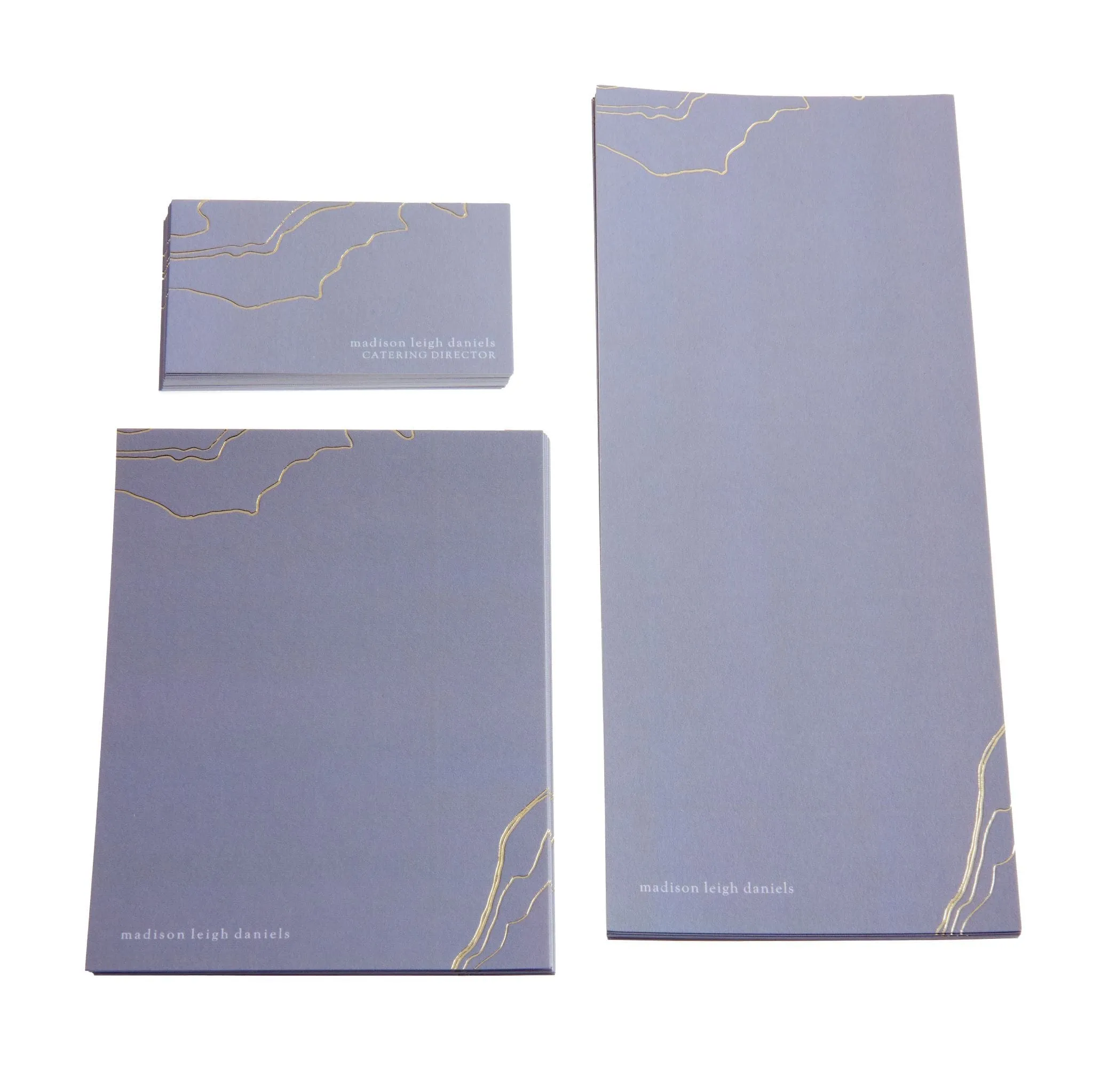 Gray Marble Custom Foil 4.25 x 5.5 Notecards