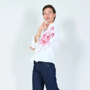 Intricate sleeve embroidered shirt wholesale