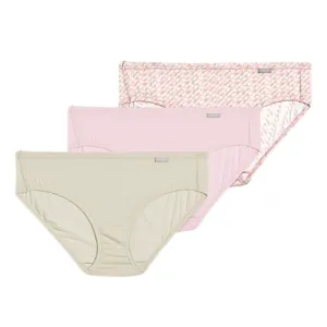 Jockey Supersoft Bikini 3 Pack Pastel Pinwheel / Sand / Frosty Pink