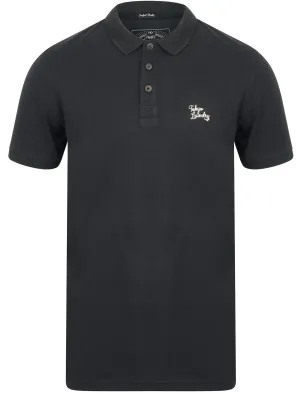 Kuusamo Cotton Pique Polo Shirt In Dark Navy - Tokyo Laundry