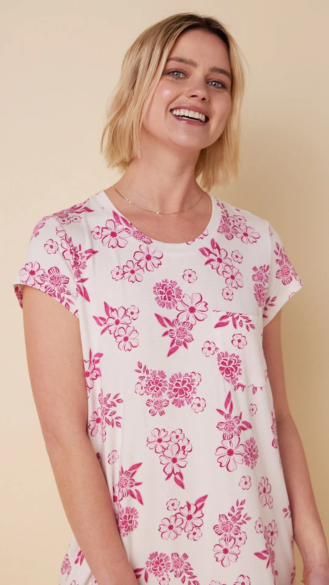 Malia Pima Knit Short-Sleeved Sleep Shirt