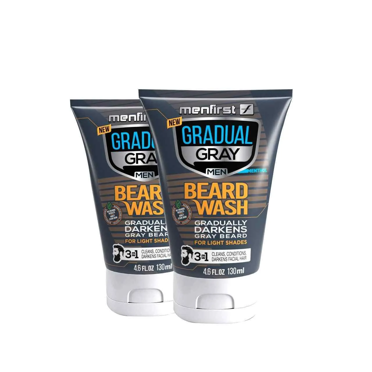 Menfirst Gradual Gray - Beard Wash - Natural Darkening Formula - 2 Pack -  4.6 Oz Each