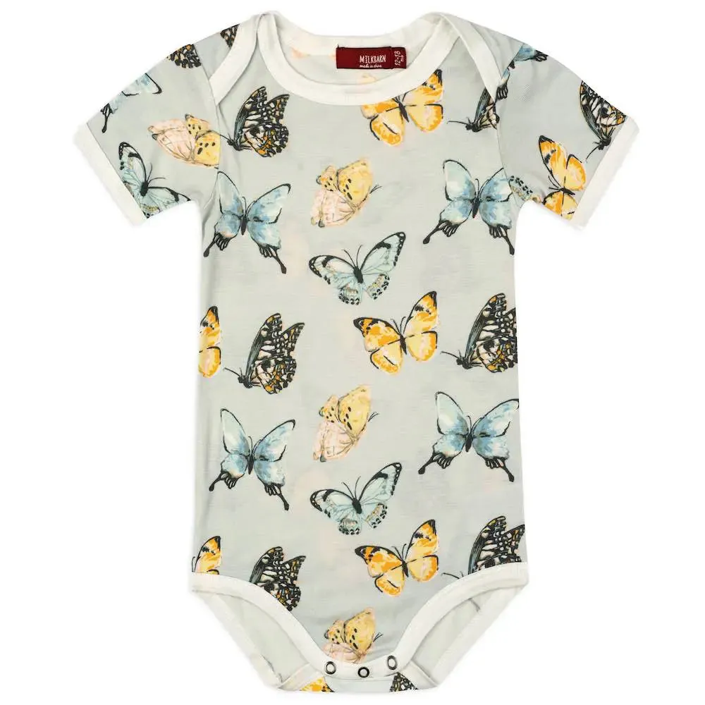 Milkbarn Cotton Butterfly Print One Piece