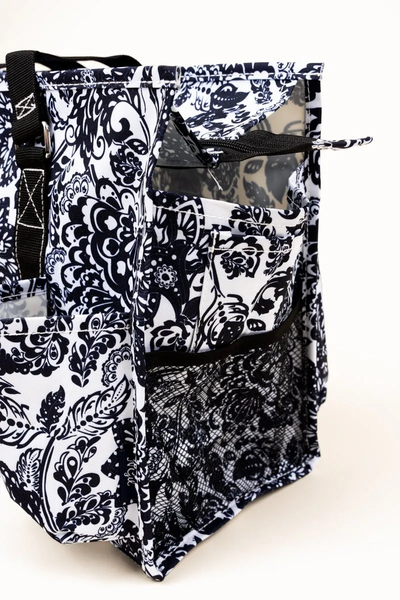 NGIL Victorian Garden Utility Tote with Black Trim