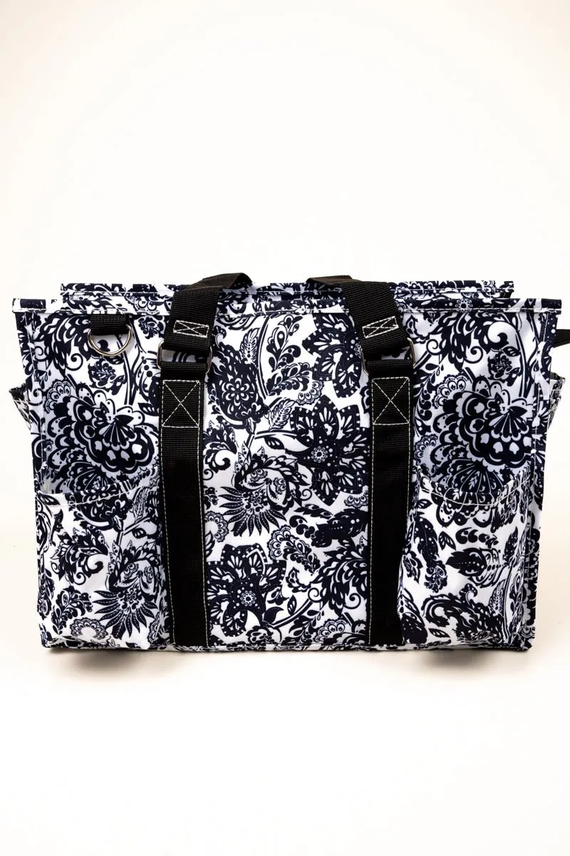 NGIL Victorian Garden Utility Tote with Black Trim