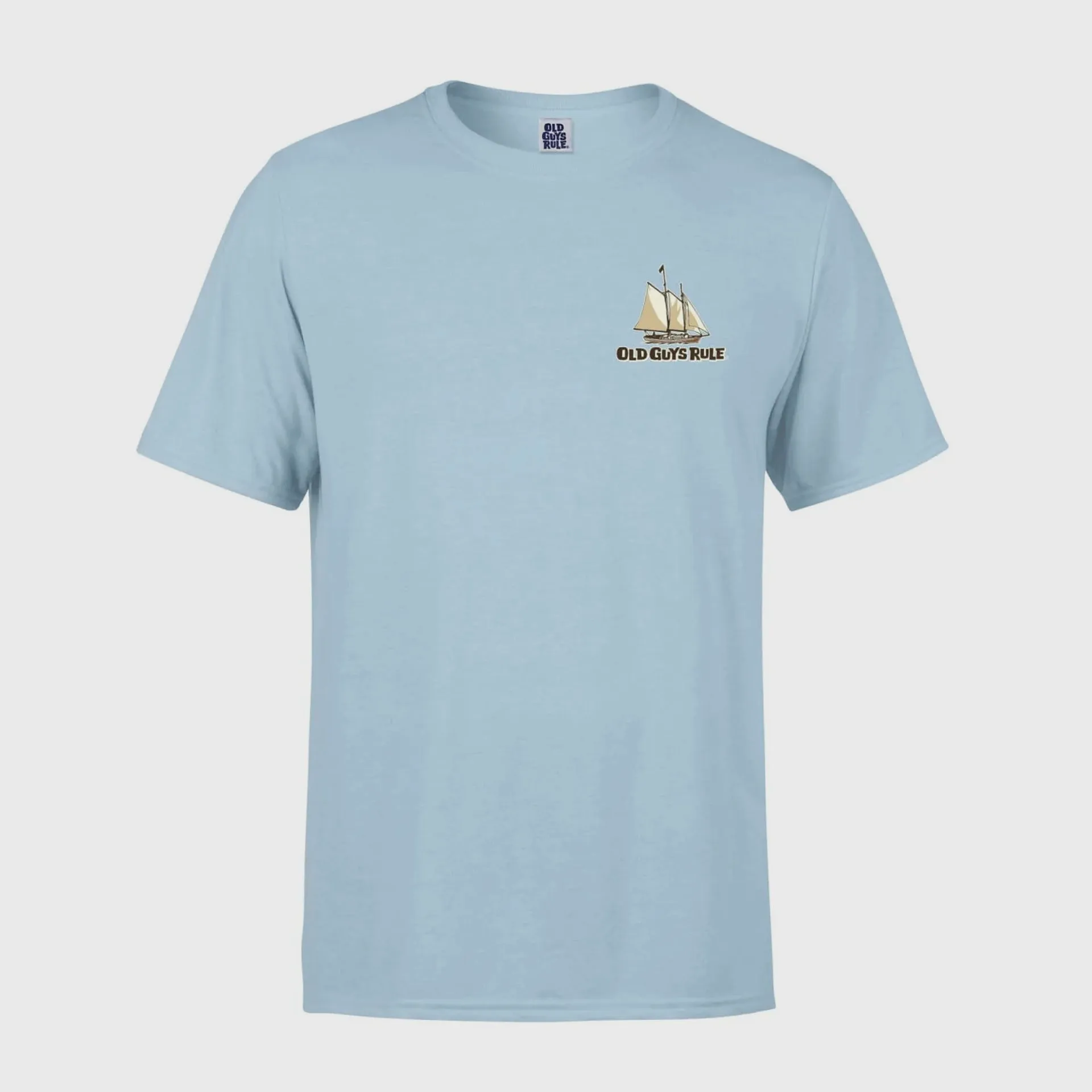 Old Guys Rule 'Sailing Through Life' T-Shirt - Light Blue