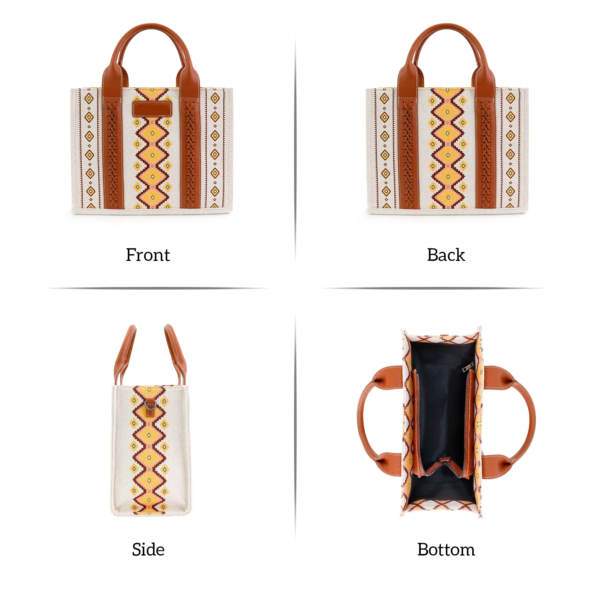 Ounamei Aztec Crossbody Tote Bag
