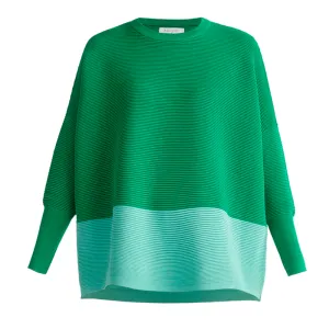 Paisie Oversized Ribbed Jumper Green and Mint