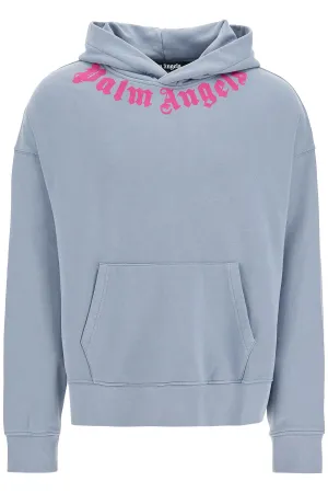 PALM ANGELS logoed boxy hoodie with hood