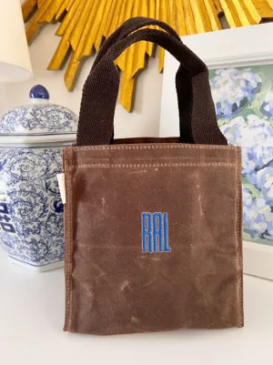 Personalized Waxed Canvas Bottle Carrier