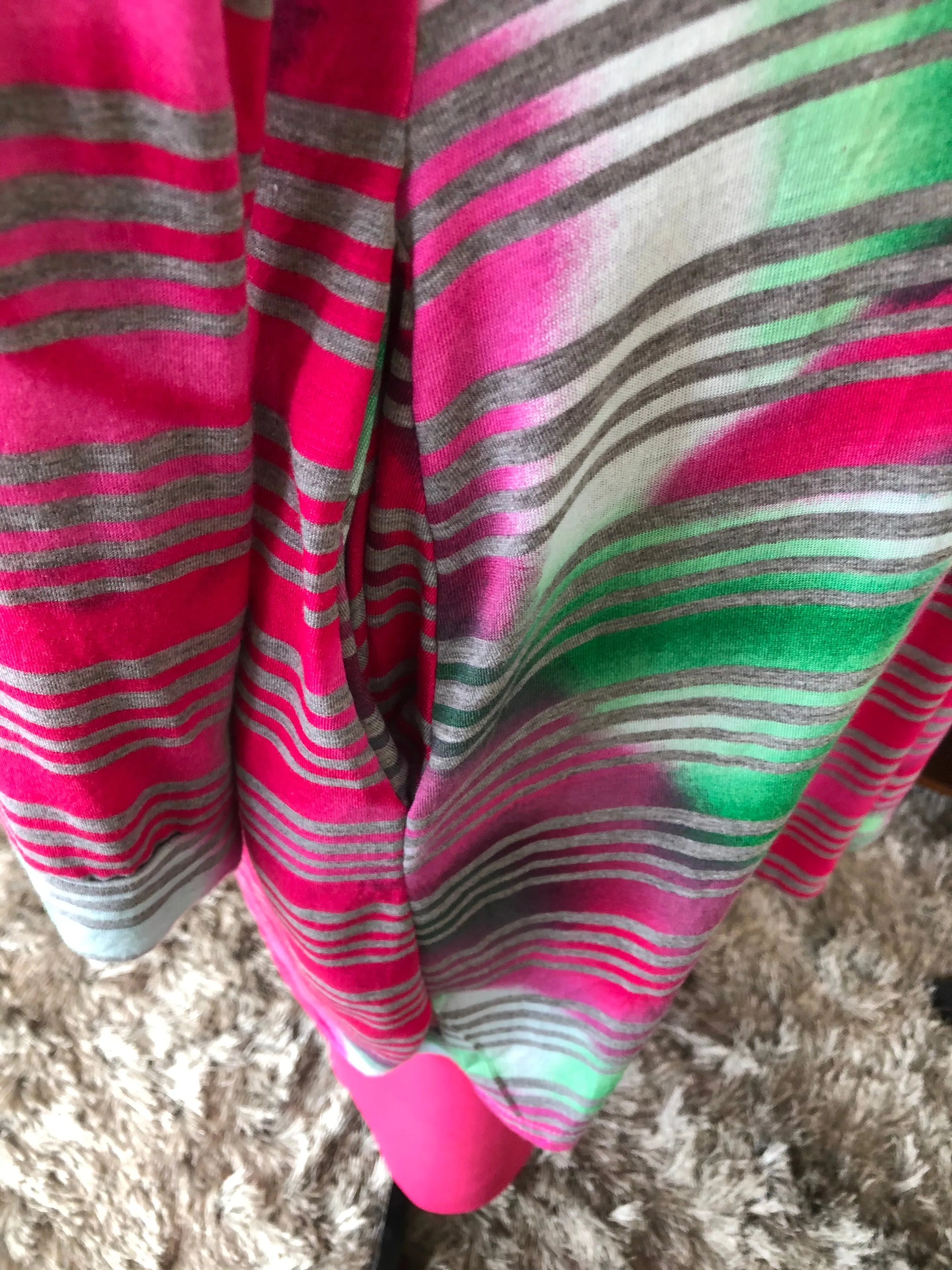 Pink, Green and Gray Stripe Top