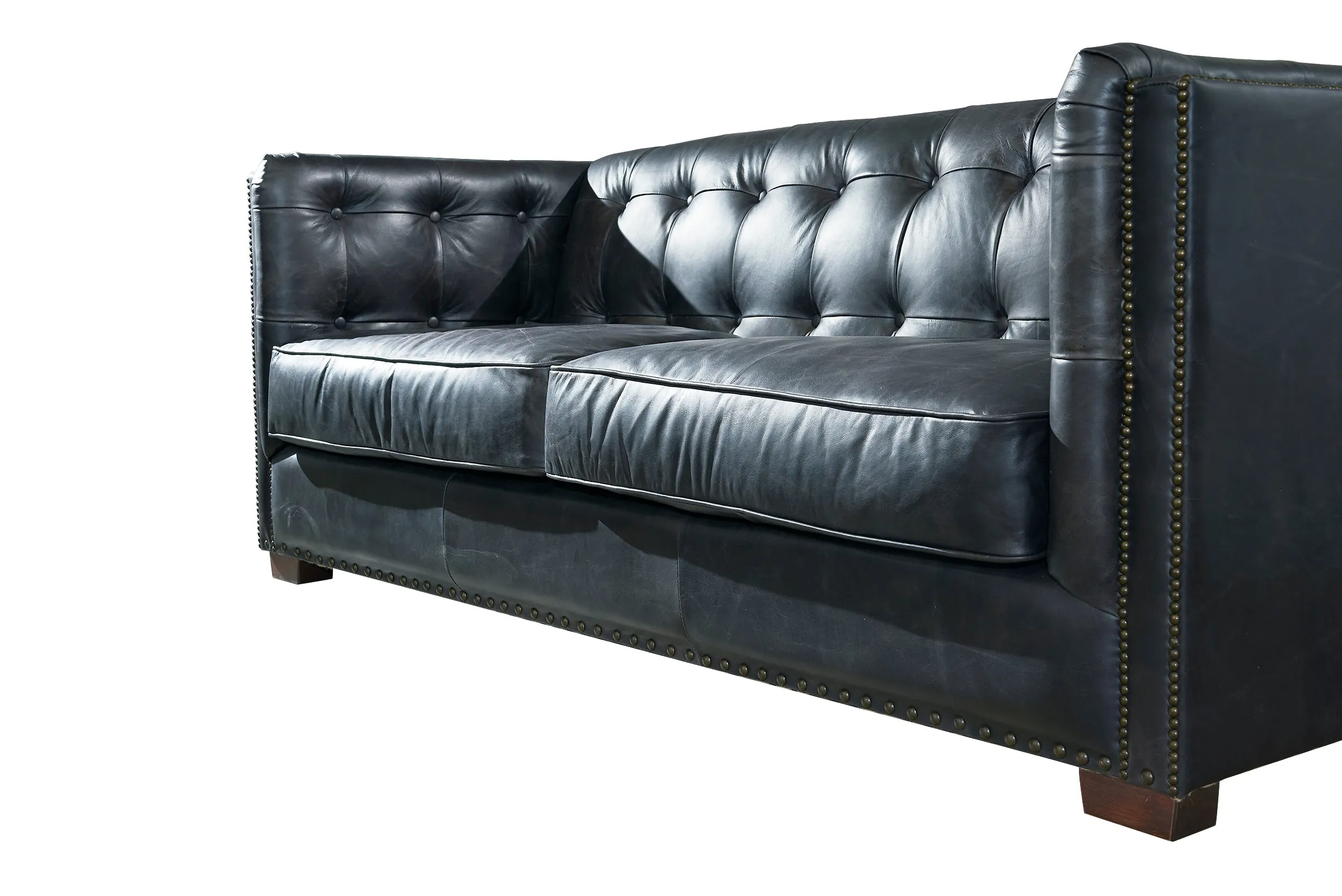 Preorder Tuxedo Leather Sofa - Slate