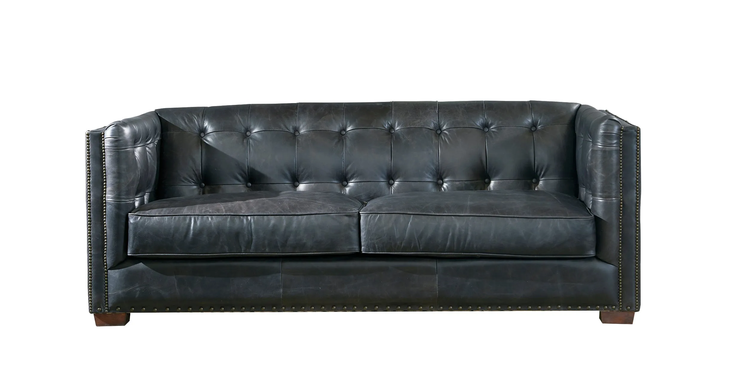 Preorder Tuxedo Leather Sofa - Slate