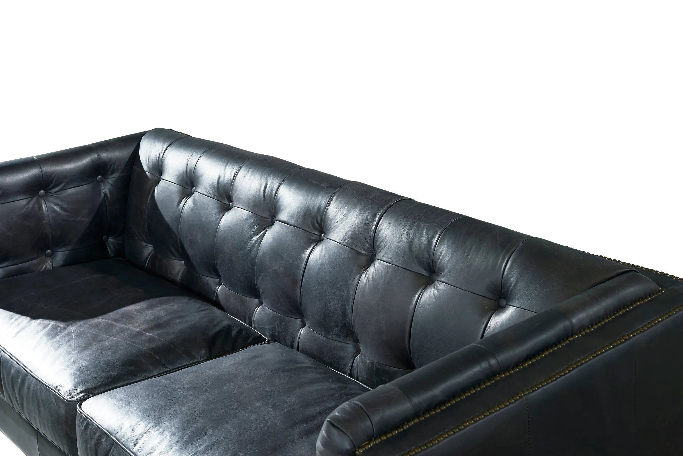 Preorder Tuxedo Leather Sofa - Slate
