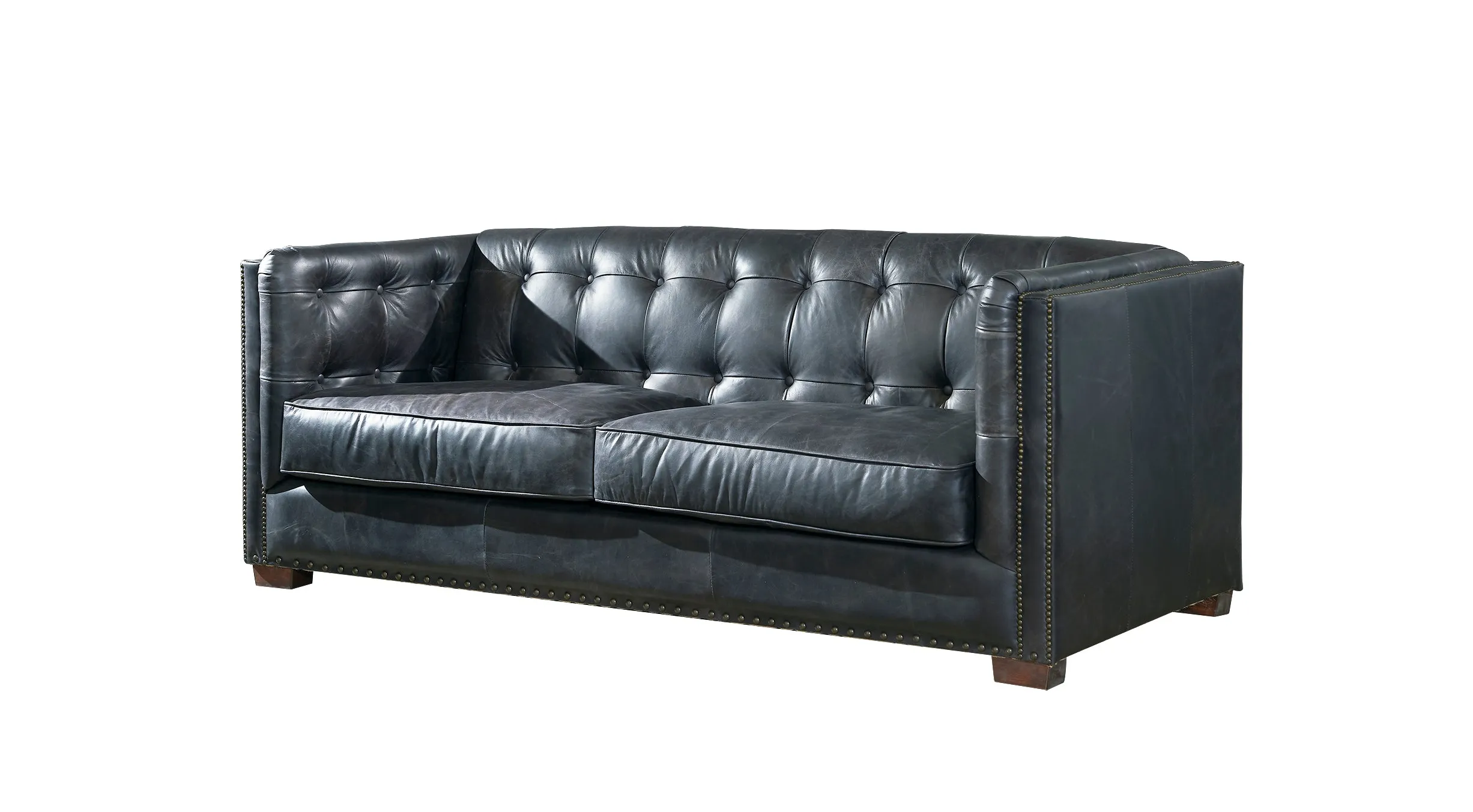 Preorder Tuxedo Leather Sofa - Slate