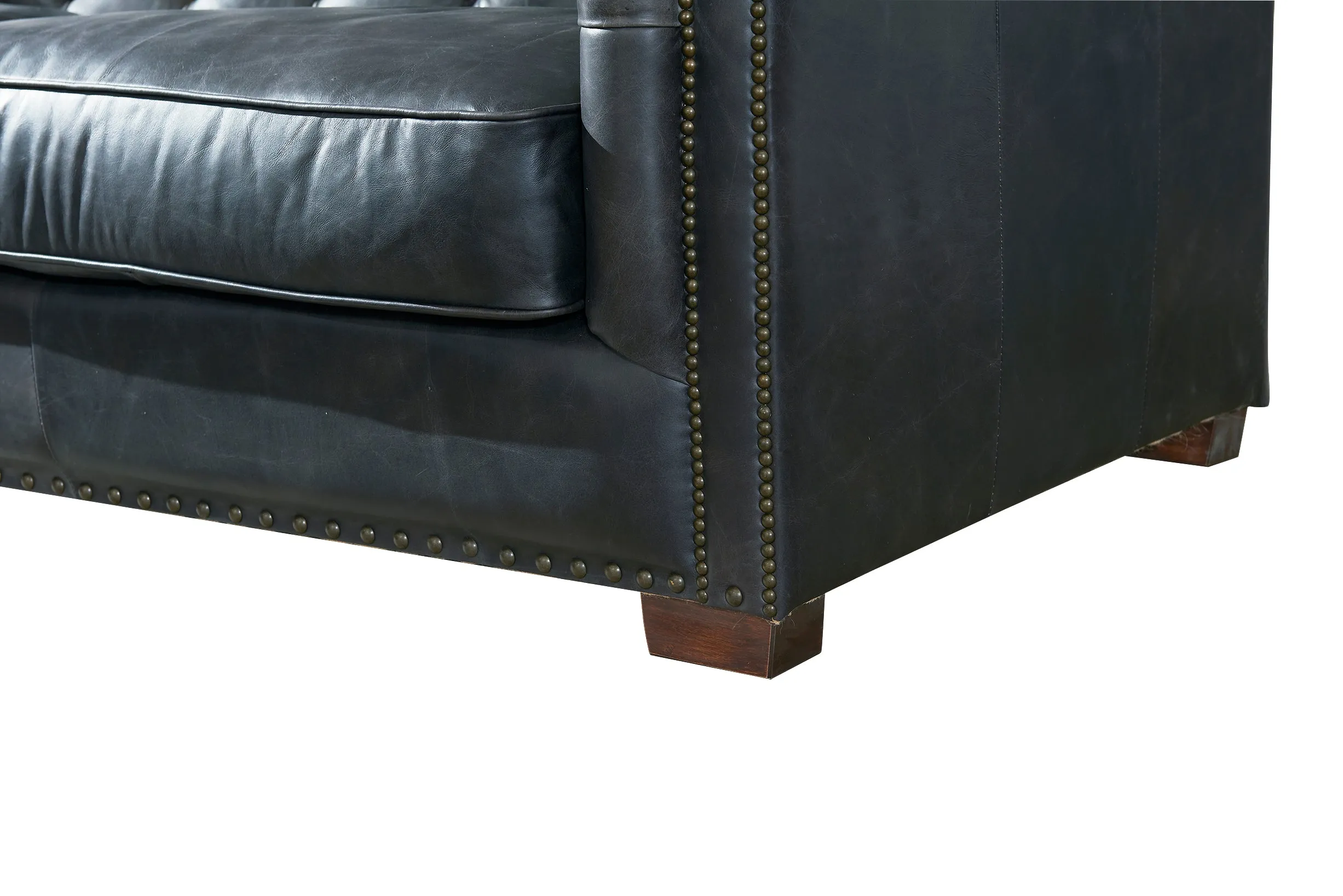 Preorder Tuxedo Leather Sofa - Slate